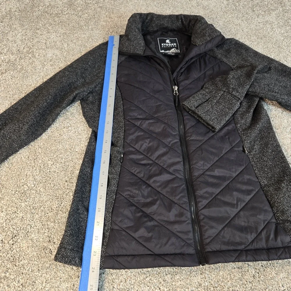 Kyodan Hybrid Jacket Womens Medium‎  Black Full Zip Stretch Puffer Outdoor